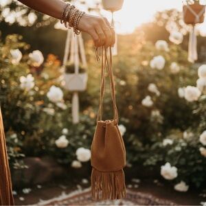 Vintage Suede Fringe Bag